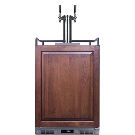 Summit 24-Inch 5.6 Cu. Ft. Built-In Wine Kegerator - Custom Panel - SBC682PNRWKDTWIN