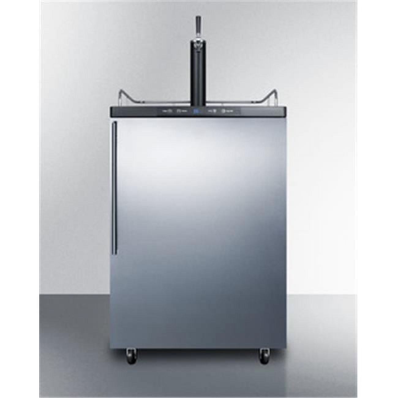 Summit 24-Inch 5.6 Cu. Ft. Freestanding Single Tap Beer Dispenser / Kegerator With Professional Handle