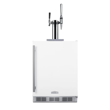 Summit 24-Inch ADA Compliant Outdoor Rated Double Tap Cold Brew Nitro & Flat Coffee Dispenser / Kegerator - SBC58WHBIADACMTWIN