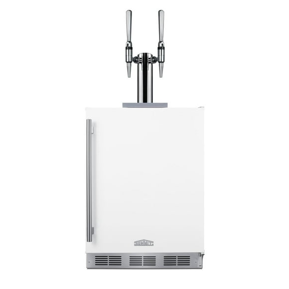 Summit 24-Inch ADA Compliant Outdoor Rated Double Tap Nitro-Infused Coffee Dispenser / Kegerator - SBC58WHBIADANCFTWIN