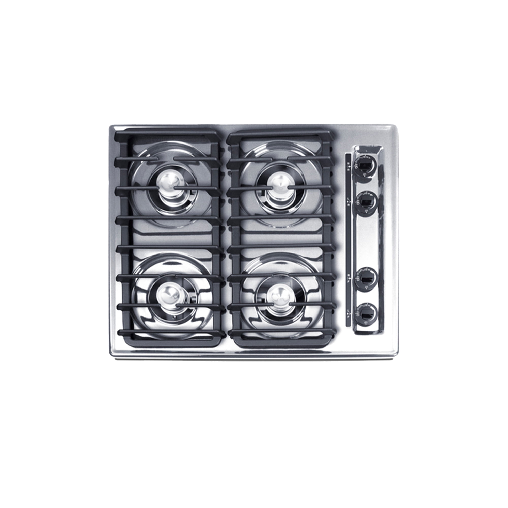 Summit 24 Inch Gas Cooktop, 4 Burners, Electric Ignition, 115V-3 Gas Cooktop, Made in the USA, Stainless Steel - ZNL033I