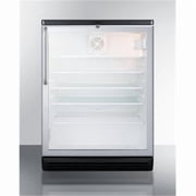 Summit SCR69999BGLBITBADA 24 ADA Compliant Freestanding or Built-In Beverage Center with Towel Bar Handle 5.5 cu. ft. Capacity Reversible Door 4 Glass Shelves and R69999a Refrigerant in Stainless