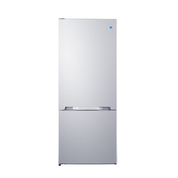 Summit 28 Inch Bottom Freezer Refrigerator, Refrigerator- Freezer, With Ice Maker, White - FFBF151WIMLHD (left Handed Door Swing)