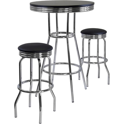 Summit 3-Piece Pub Set, Black and Metal