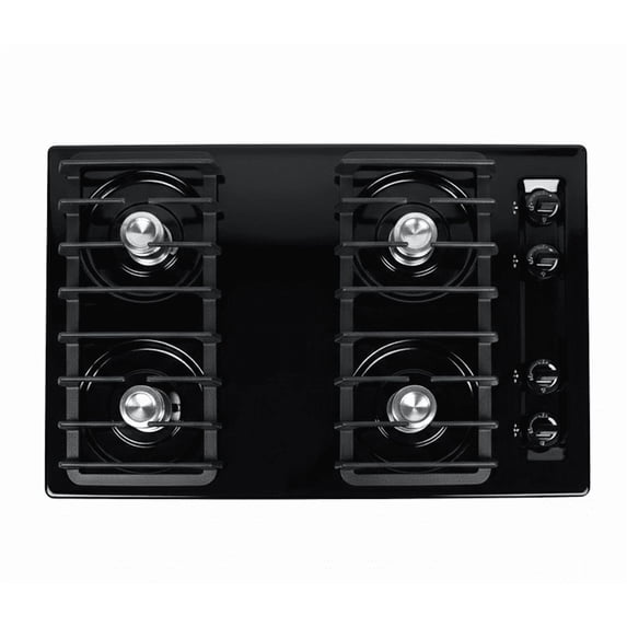 Summit 30" Gas Cooktop, 4-Burner, Electric Ignition, 115V, Black - TNL053I