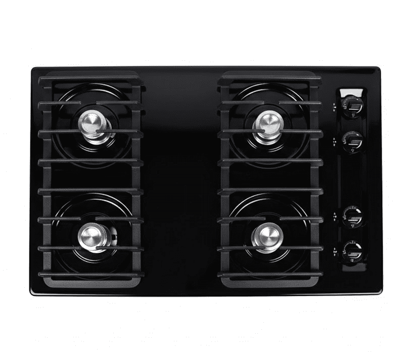 Summit 30 Inch Gas Cooktop, 4 Burners, Battery Start, Black - TNL05IP