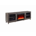 thumbnail image 1 of Summit 70"W Gray Walnut Finish TV Stand Console with Fireplace and Heater, 1 of 3