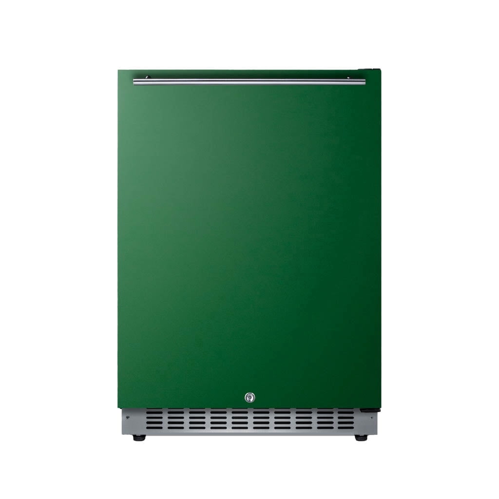 Summit 24" Built-In Refrigerator, 4.8 cu.ft., ADA Compliant, Undercounter, Green, Stainless Steel - AL54, Green, RHD