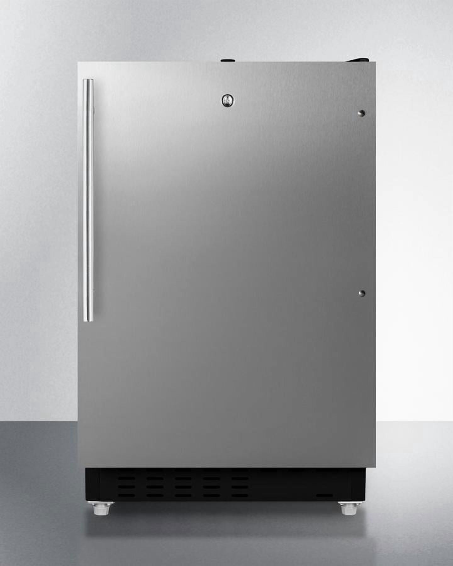 Summit ALRF49BSSHV 20 in. Built-In Refrigerator Freezer, Stainless Steel & Black - 24 in.