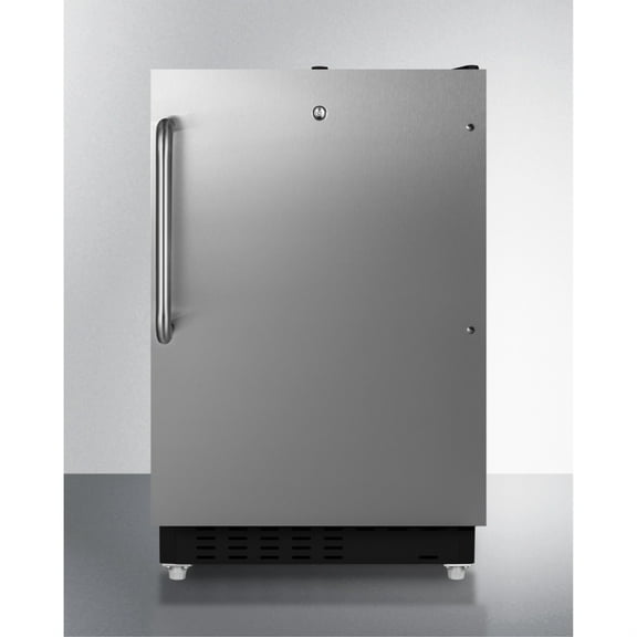 ADA compliant built-in or freestanding 20" wide refrigerator-freezer for residential use with lock