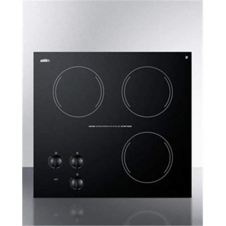SUMMIT 22" Wide 230V 3-Burner Radiant Cooktop