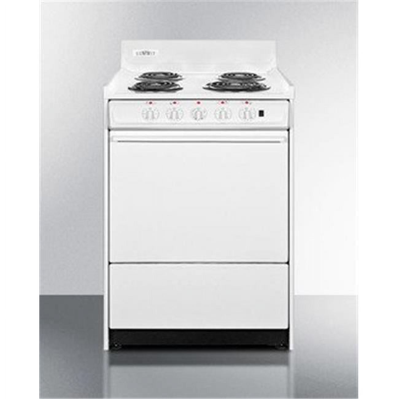 24" White Porcelain and Steel Freestanding Electric Range