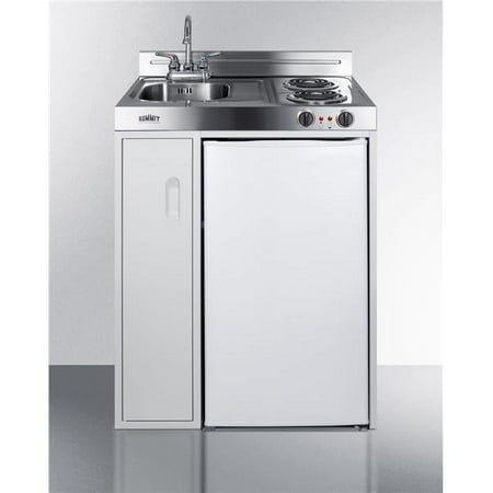 Summit Appliance 30 in. Wide All In One Kitchenette with 2 - Burner Refrigerator Freezer