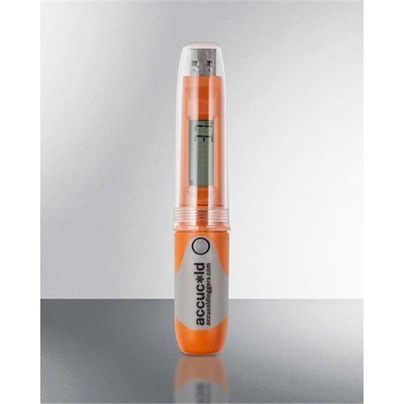 Summit Appliance DLSA11CAL 5.25 x 0.75 x 0.75 in. Single Nist Calibrated Portable Temperature Logger, Orange