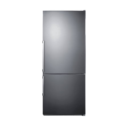Summit 28 Inch Refrigerator-Freezer, 11.7 cu.ft Capacity, Bottom Freezer with Ice Maker, Counter Dept, Stainless Steel - FFBF284SSIM