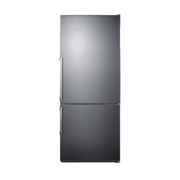 Summit 28 Inch Refrigerator-Freezer, 11.7 cu.ft Capacity, Bottom Freezer with Ice Maker, Counter Dept, Stainless Steel - FFBF284SSIM