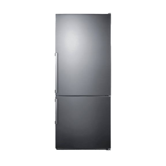 Summit 28 Inch Refrigerator-Freezer, 11.7 cu.ft Capacity, Bottom Freezer with Ice Maker, Counter Dept, Stainless Steel - FFBF284SSIM