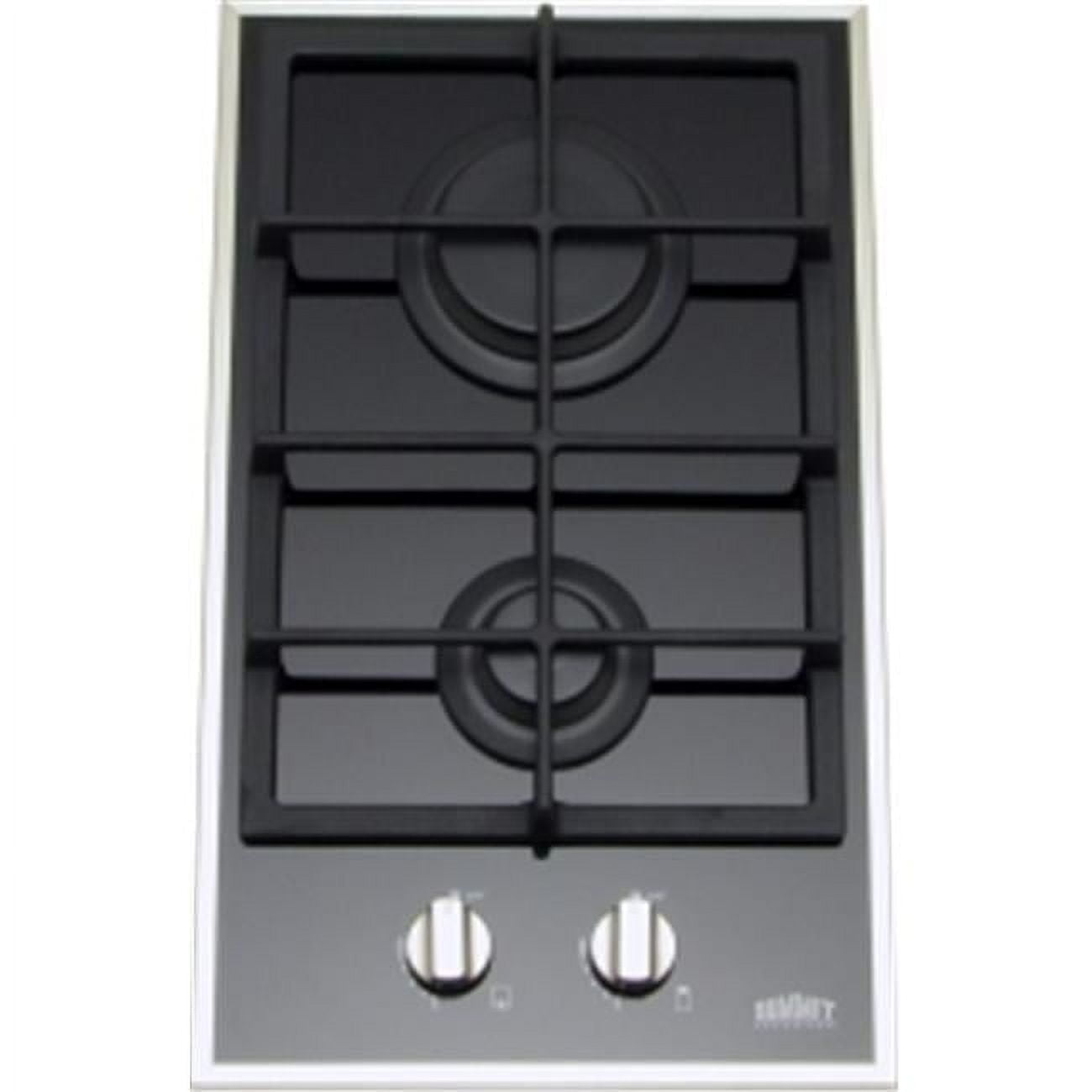 Summit Appliance Gas-on-Glass Cooktop Black Burners