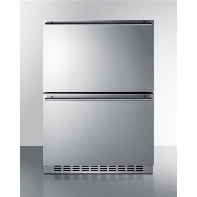 Summit Appliance SPRF34D 24 in. Wide 2-Drawer Refrigerator-Freezer, Stainless Steel