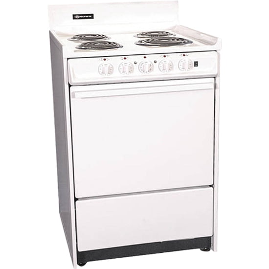 24" White Porcelain and Steel Freestanding Electric Range