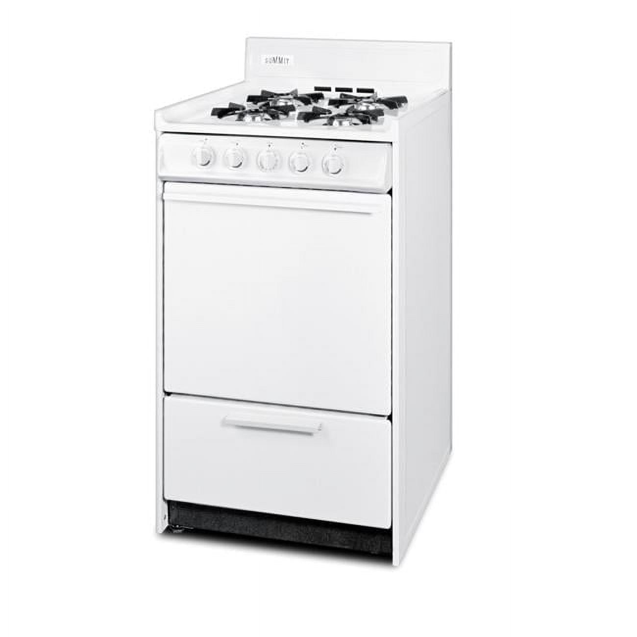 Summit 20" White Porcelain LP Gas Range with Battery Start
