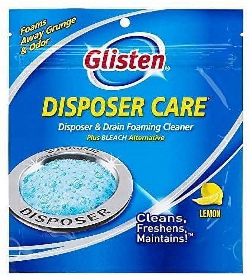 Summit Brands Glisten DP06N-PB Disposer Care Foaming Garbage Disposer Cleaner- Eight Pack 8 Uses-Powerful Disposal Cleanser for Complete Cleaning of Entire Disposer - Lemon Scented,8-Packets...