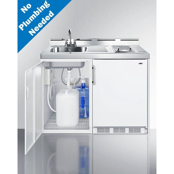 Summit C48elglasspump 48 Inches Wide Kitchenette - White