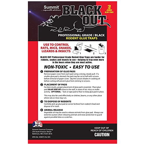 Summit Chemical 1192-36 Black Out Professional Grade Rodent Glue Traps 2 Count