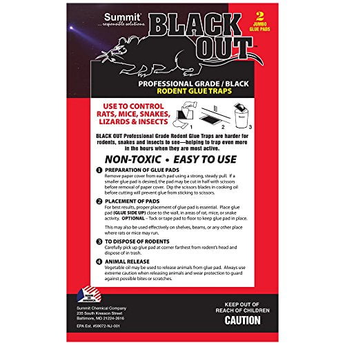 Summit Chemical 1192-36 Black Out Professional Grade Rodent Glue Traps 2 Count