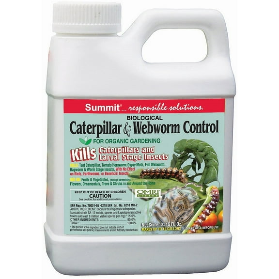Summit Chemical Outdoor Organic Thuricide Caterpillars & Webworms Insecticide Spray