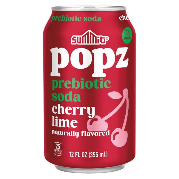 Summit Cherry Lime Flavored Prebiotic Soda, 12 fl oz can - (Pack