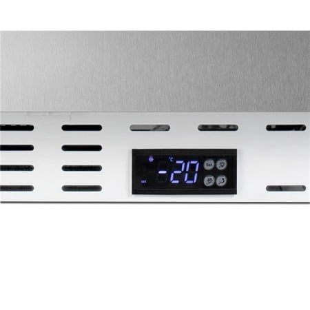 Commercially aproved undercounter ADA compliant all-freezer with white cabinet and stainless steel door