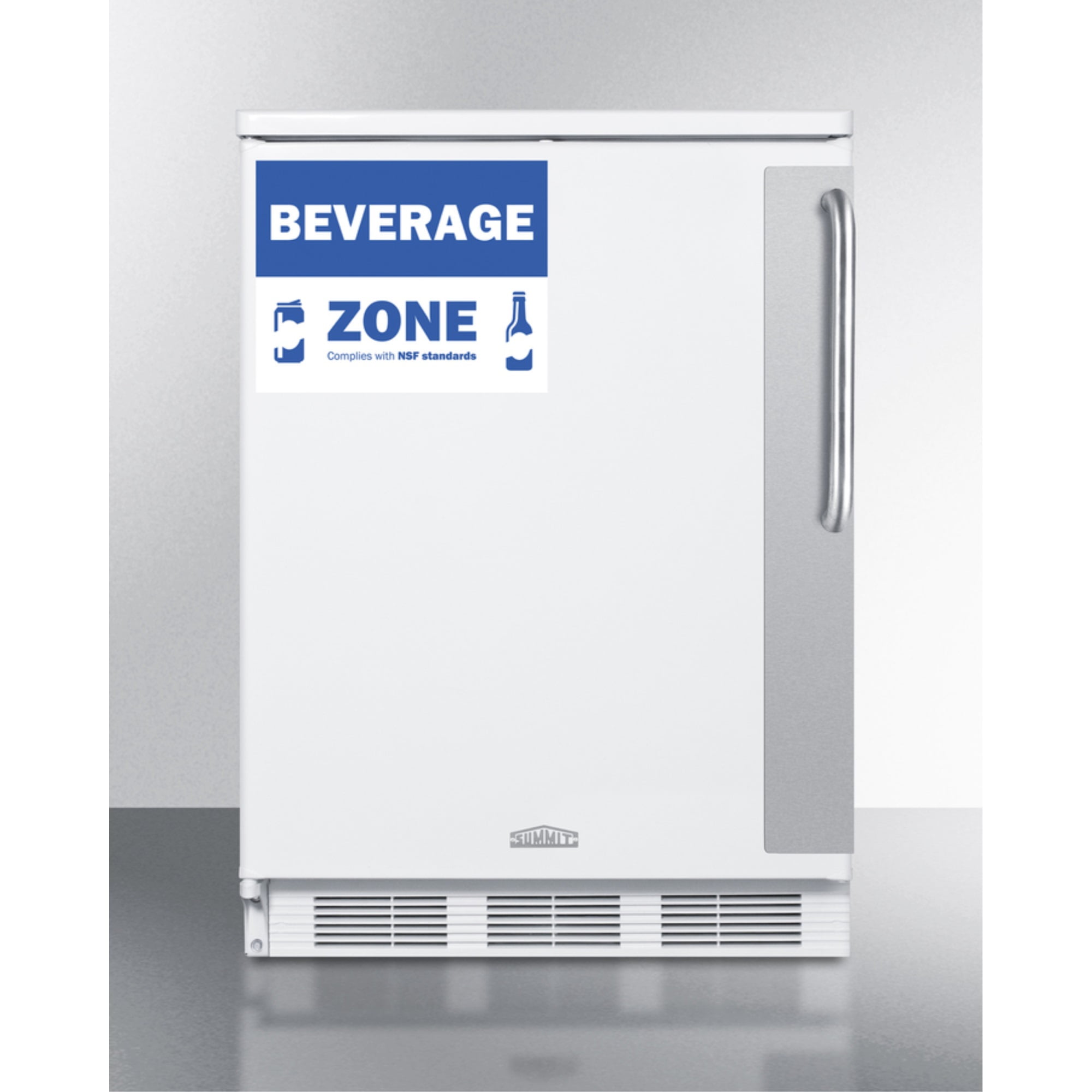 Commercial 5.5 cu.ft. beverage zone all-refrigerator with stainless steel handle