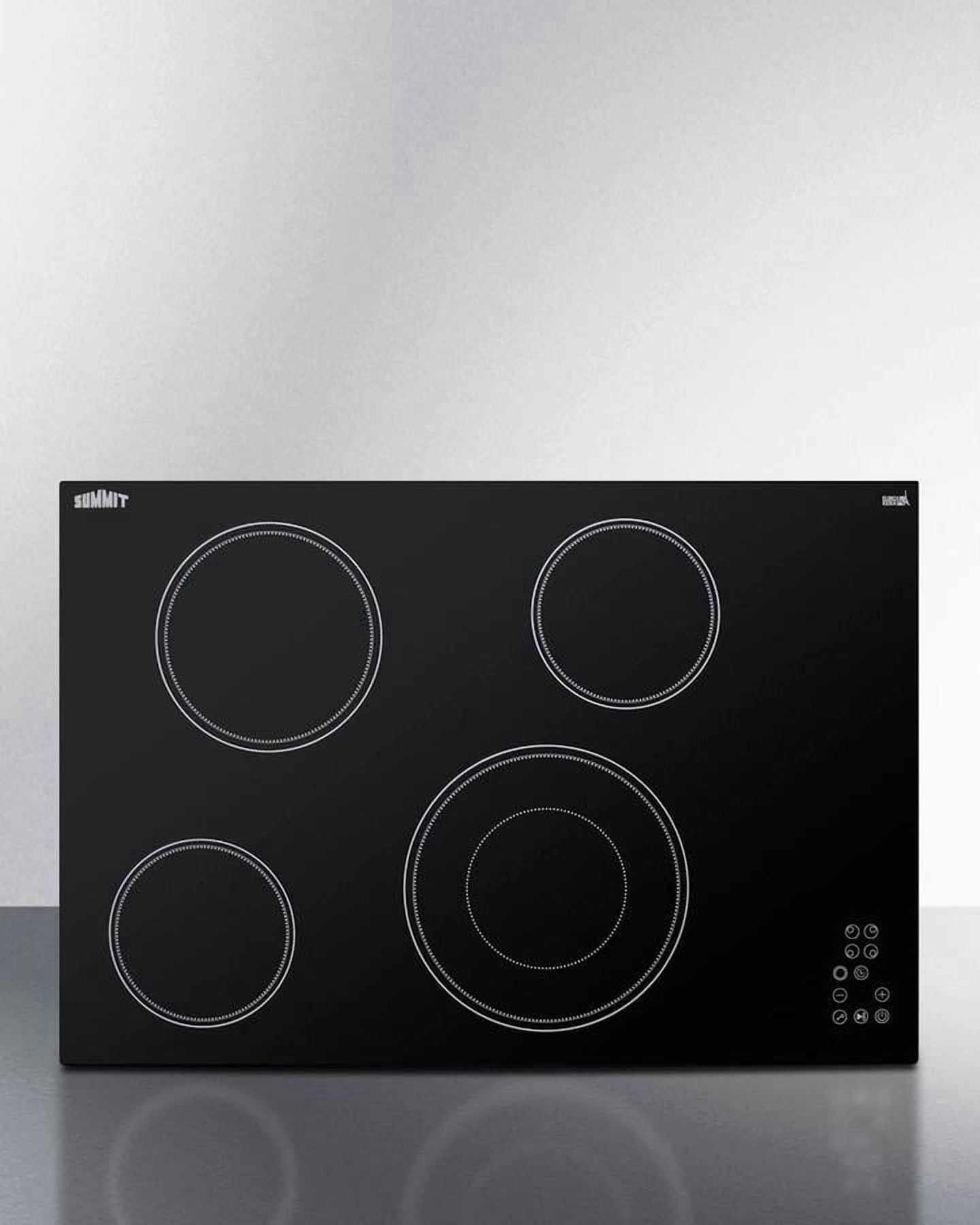Summit Cr4b30t 30" Wide 4 Burner Electric Cooktop - Black
