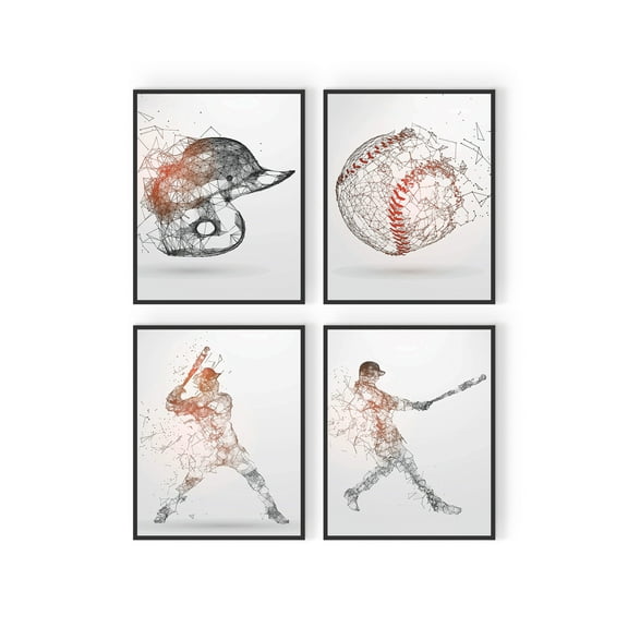 Summit Designs Baseball Wall Art Set of 4 8 x 10 Posters