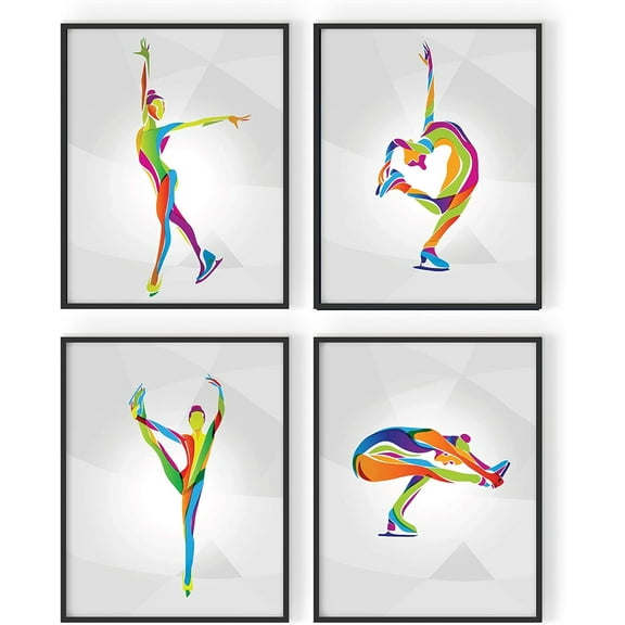 Summit Designs Figure Skating Ice Dancing Wall Art Prints, Unframed Set of 4 (8x10")