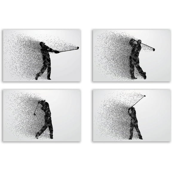 Summit Designs Golf Wall Art Decor Prints - Set of 4 (8x10) Inch Unframed Poster Photos - Man Cave | Boys Girls Gift Idea