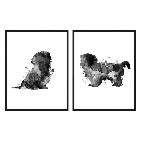 Summit Designs Shih Tzu Watercolor Dog Puppy Wall Art Decor Prints, Gift Idea, Bedroom Basement Office, Unframed Set of 2 (11x14")
