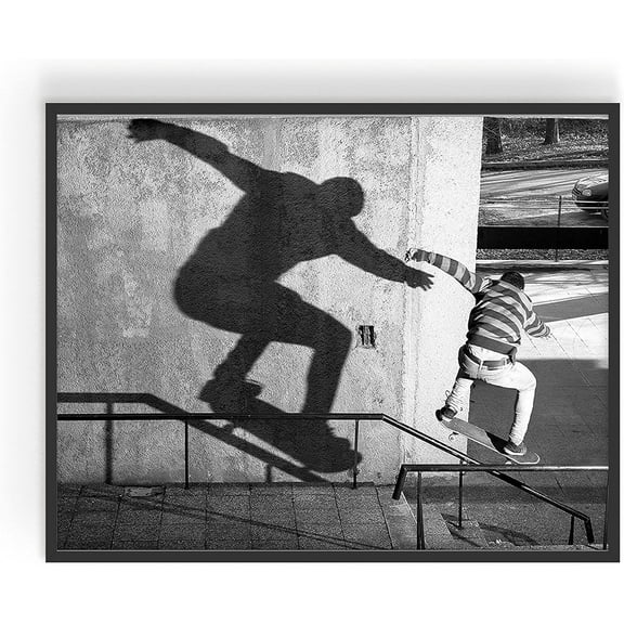 Summit Designs Skateboarding Wall Decor Art Prints - Particle Silhouette Poster Photos - Man Cave, Bedroom Decor, Unframed Single (11x14")