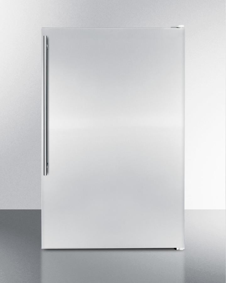 Compact Stainless Steel Undercounter Upright Freezer