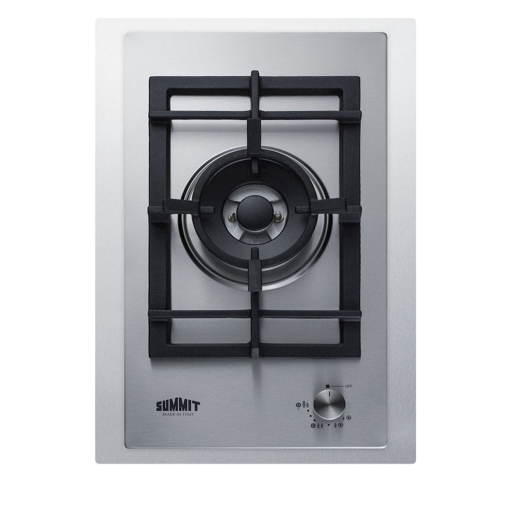 Summit GCJ1SSTK15 15 in. Wide 1-Burner Gas Cooktop, Stainless Steel
