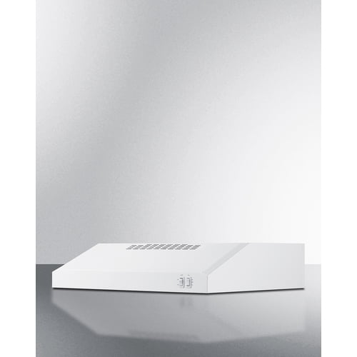 Summit 24" White Convertible Under Cabinet Range Hood with Charcoal Filter