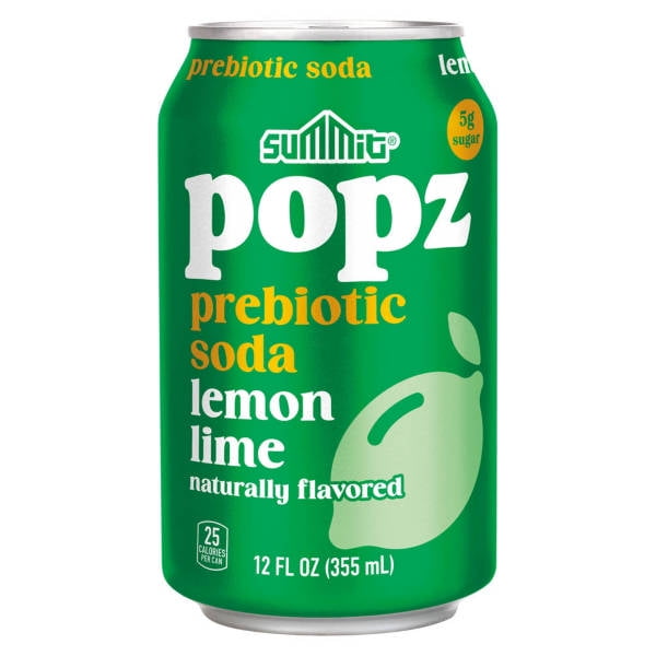Summit Lemon Lime Flavored Prebiotic Soda, 12 fl oz can - (Pack of