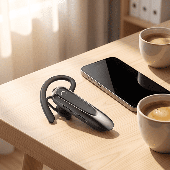 Summit Link Wireless Bluetooth Earpiece - Black Hands-Free Headset with Noise-Canceling Mic