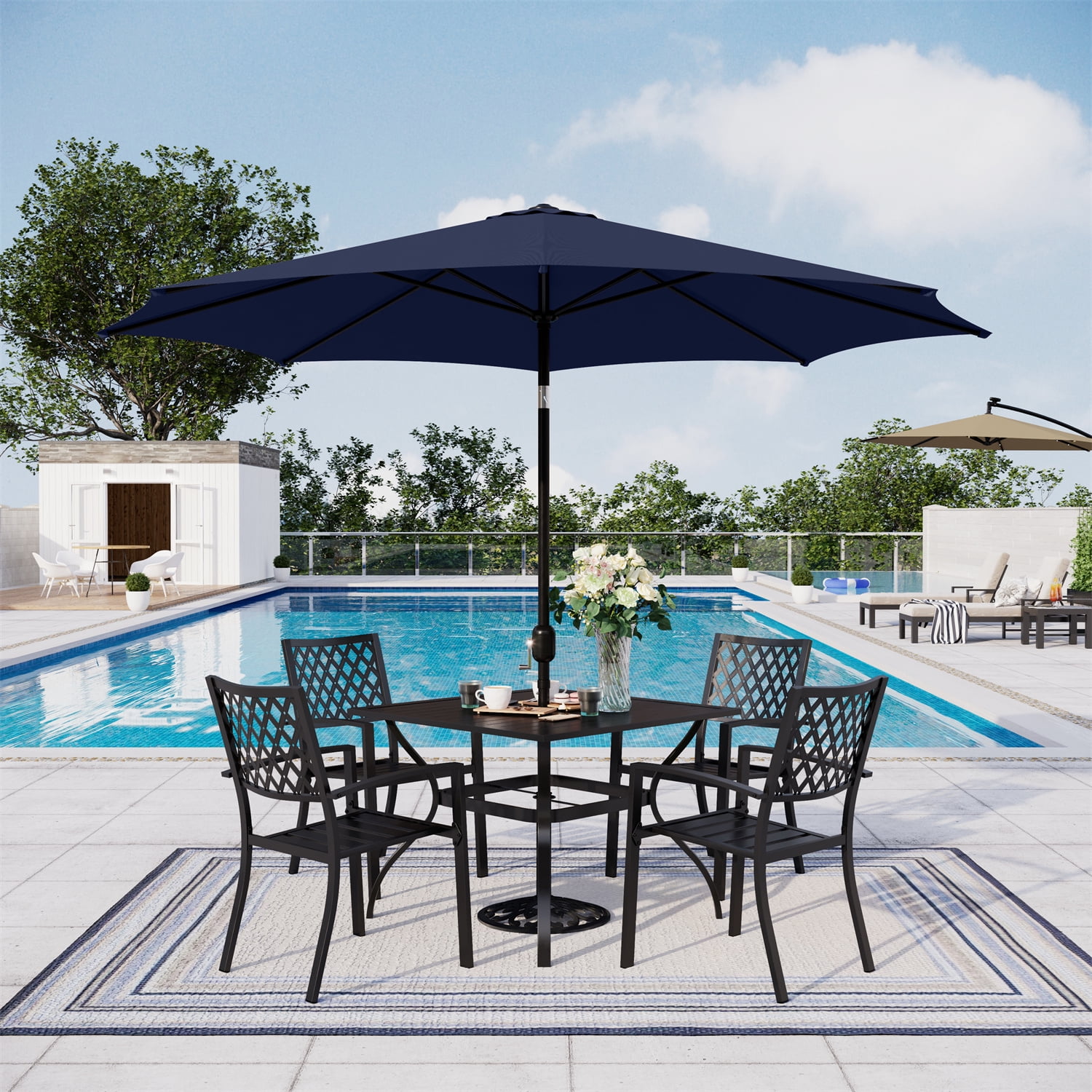 Summit Living 10 FT Patio Umbrella with 8 ribs Outdoor Summit Living 10 FT Patio Umbrella with 8 ribs Outdoor