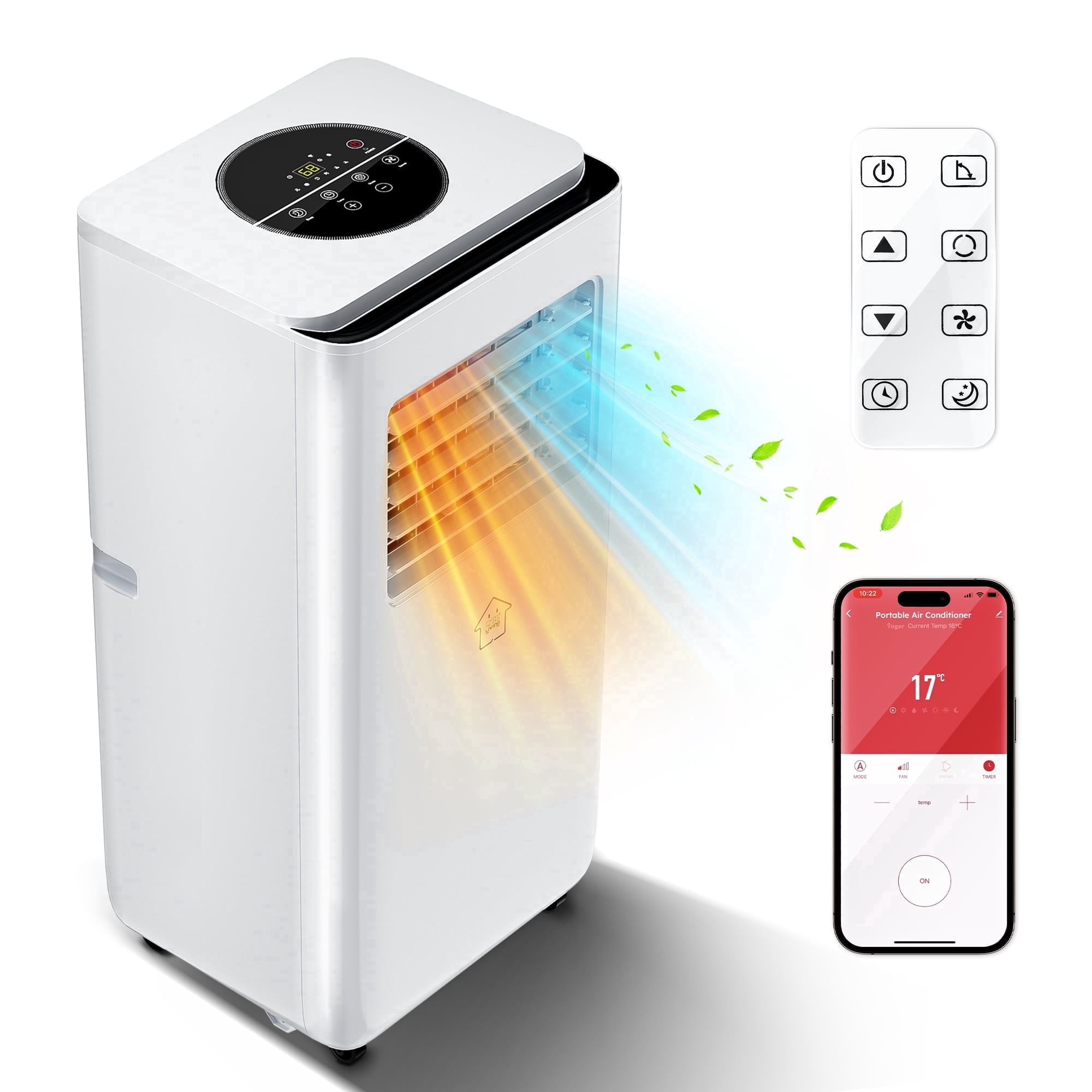 MF Studio 4-in-1 10000BTU ASHRAE Portable Air Conditioner with Heater, Cooler, Dehumidifier, Fan, Portable AC Unit with APP/Remote Control, Covers up to 450 Sq. Ft