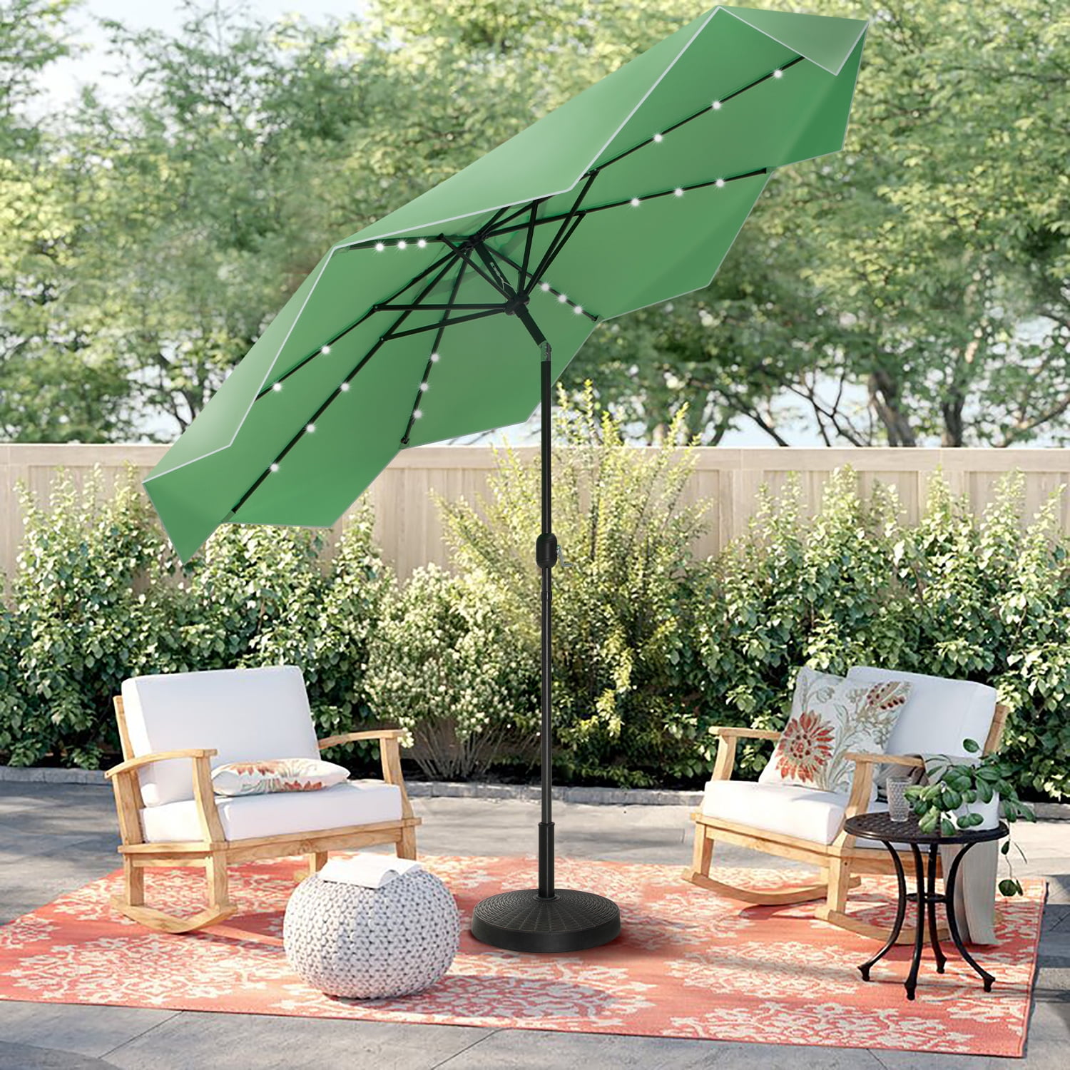 double vented patio umbrella 10'x10' Cantilever Umbrella Double Vented Offset Hanging Market Patio  Umbrella