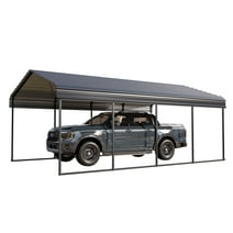Summit Living 12 x 20 ft Metal Carport with Galvanized Steel Roof, Heavy-Duty Garage Car Storage Shelter, Gray