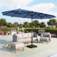 thumbnail image 1 of Summit Living 13 ft Large Patio Umbrella Double-Sided Rectangular Outdoor Market Table Umbrella for Outside – Haze Blue, 1 of 9