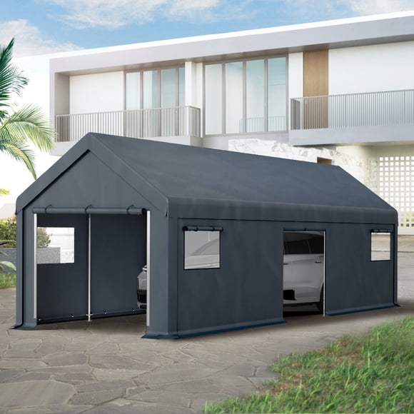 Summit Living 13' x 24' x 9.6' Portable Carport with Removable Sidewalls, Outdoor Storage Shelter, Garage with All-Weather Canopy